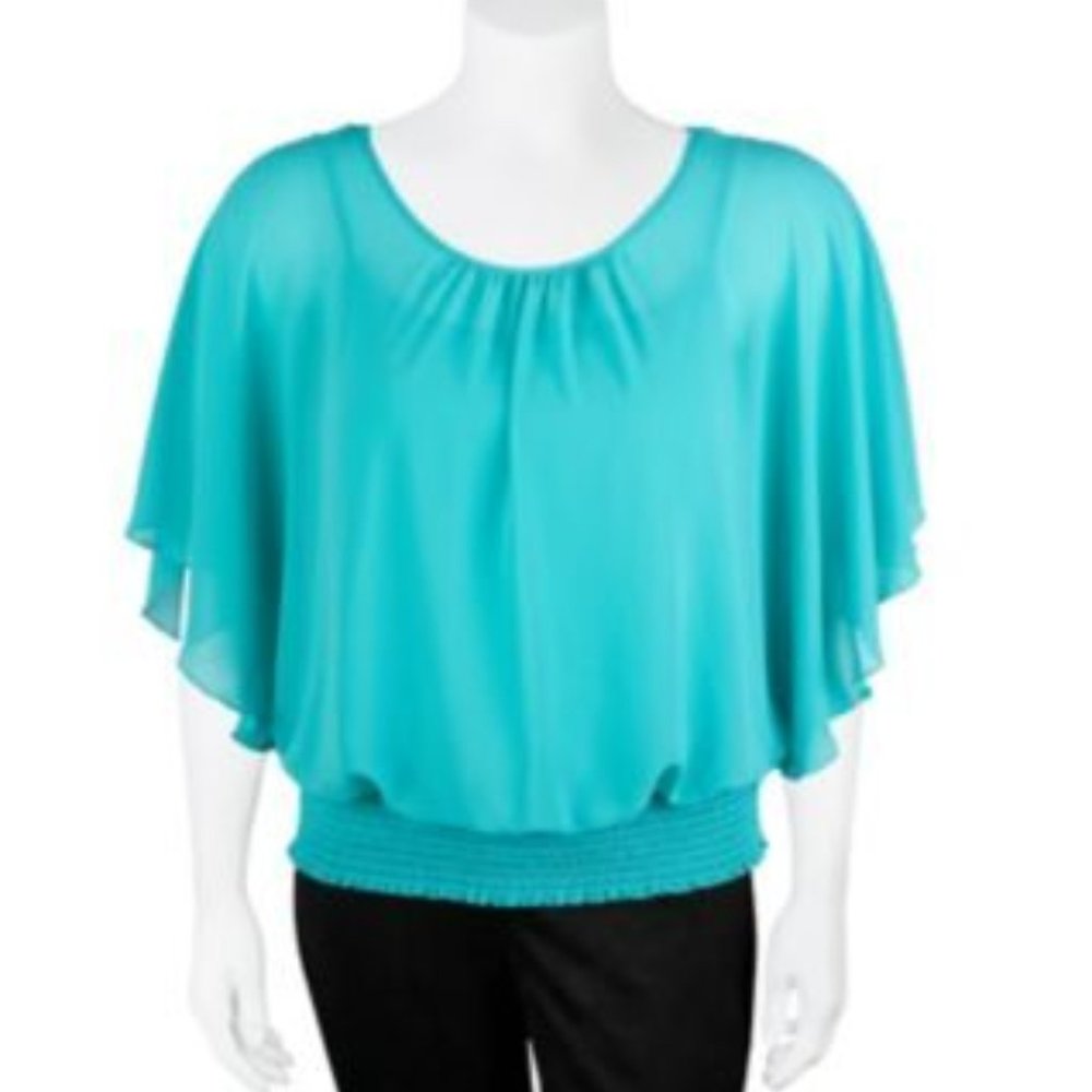IZ Byer California Flutter Sleeve Top Size: 2X